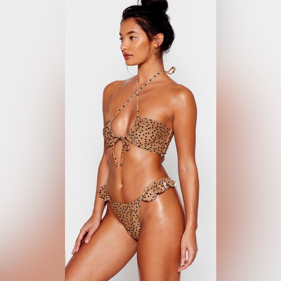 Nasty Gal Other - NWT Nasty gal Polka Dot Strappy Halter Bikini Top and bottom